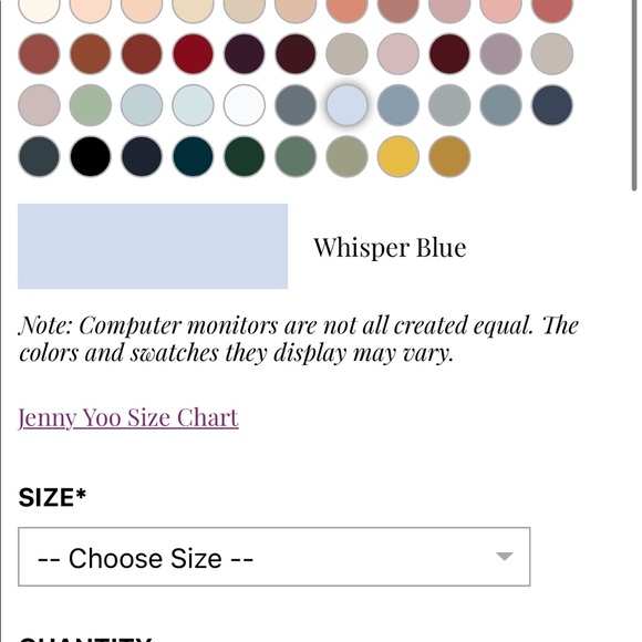 jenny yoo size chart